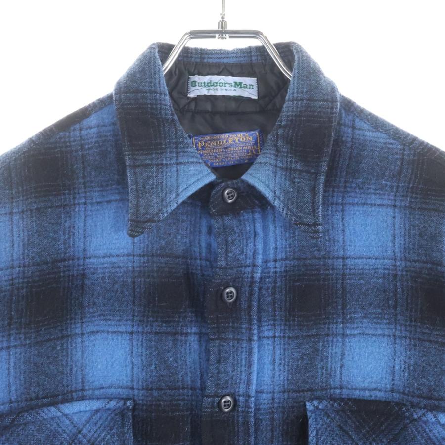 ペンドルトンPendleton オンブレ ウール長袖シャツ S ネイビー/ブルー PENDLETON（ペンドルトン） 60S VINTAGE CHECK WOOL L/S SHIRT