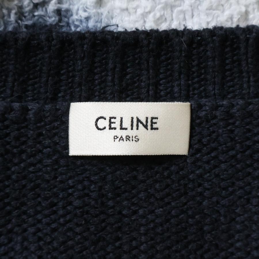 CELINE 21SSマウスロゴルーズクルーネックニットセーター CELINE（セリーヌ） 21SS マウスロゴ刺繍 クルーネック ニットセーター