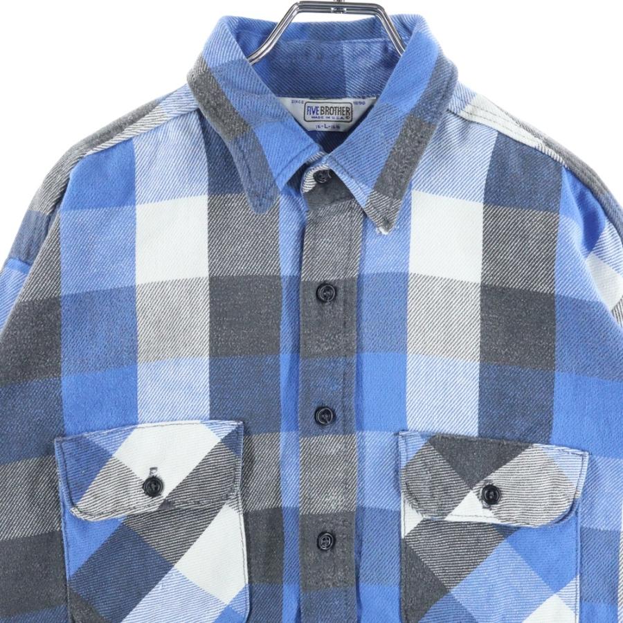FIVE BROTHERS ファイブブラザー 70-80S CHECK L/S NEL SHIRTS USA製