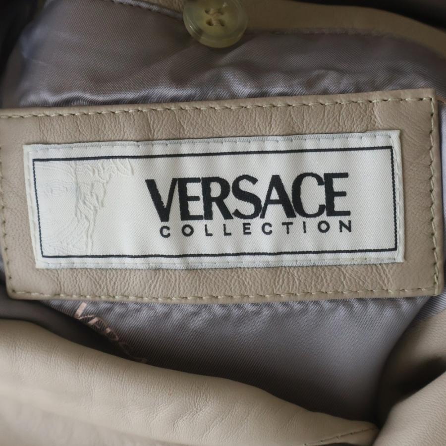 美品 ★ヴェルサーチ クラシック ◎ラムレザージャケット　44サイズ VERSACE COLLECTION ヴェルサーチコレクション LAMB LEATHER TAILORED