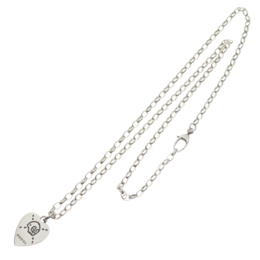 GUCCI グッチ GHOST HEART NECKLESS ゴースト ハート ネックレス シルバー_1
