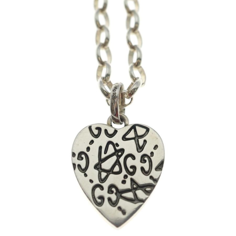 GUCCI グッチ GHOST HEART NECKLESS ゴースト ハート ネックレス シルバー_2
