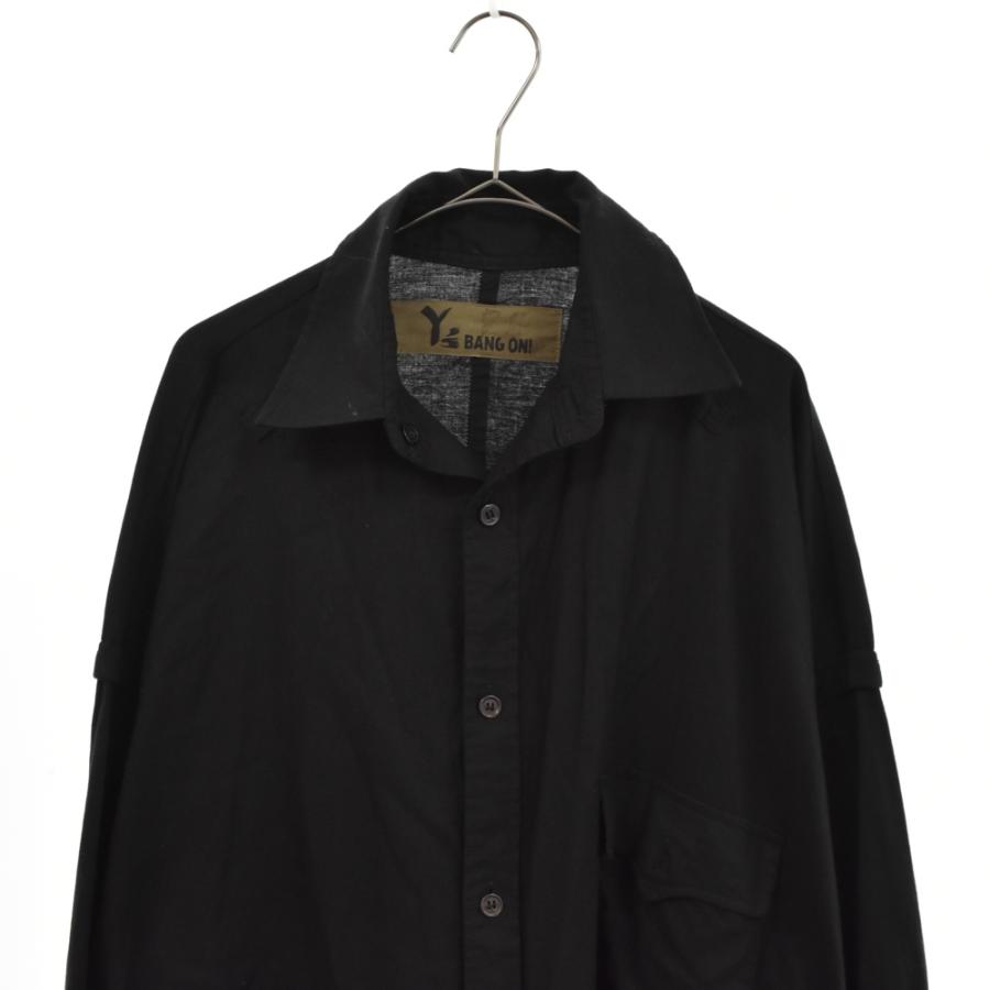 ワイズバングオン 20SS No.74 ビッグシャツ コットンツイル ブラック 