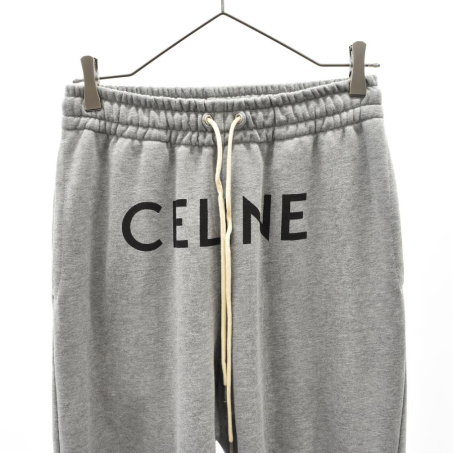 セリーヌ 21SS ロゴプリントジョガースウェットロングパンツ グレー