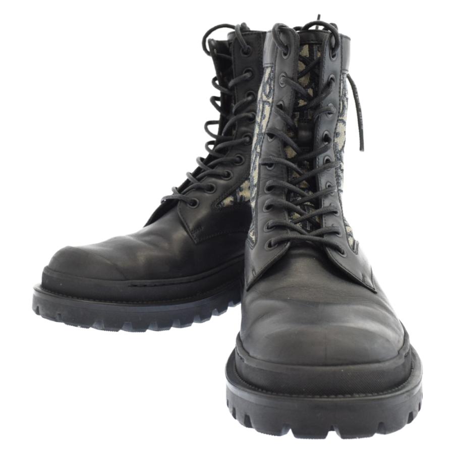 ディオール 19AW オブリークジャガード ショートブーツ レースアップ