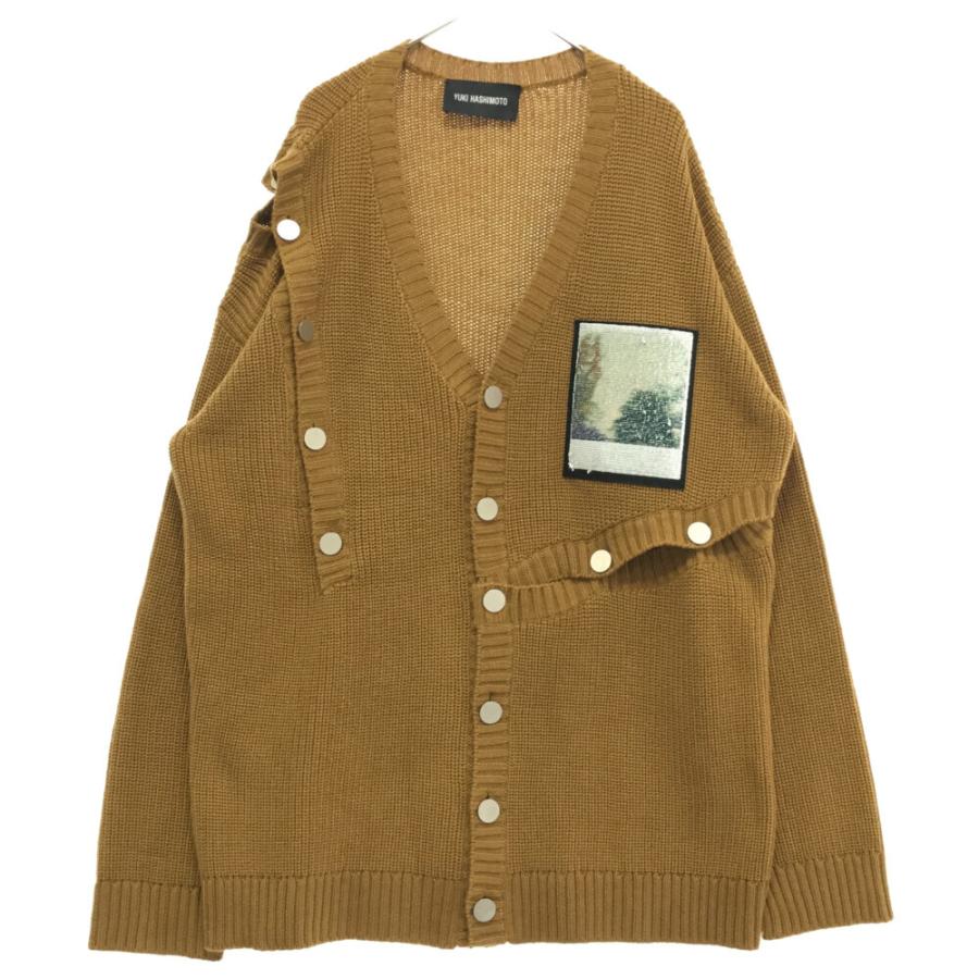 ユウキハシモト 22AW パッチ付き カーディガン ブラウン 222-01-0503 