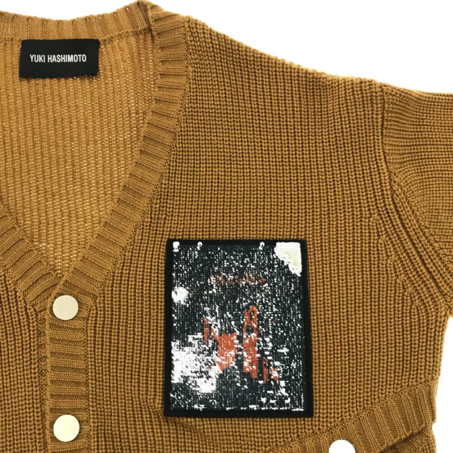 ユウキハシモト 22AW パッチ付き カーディガン ブラウン 222-01-0503 