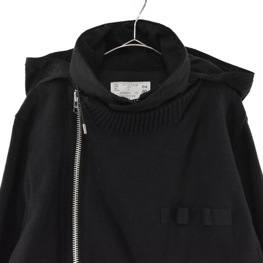 sacai サカイ 22SS ミックスニットブルゾン ジャケット ブラック 22 