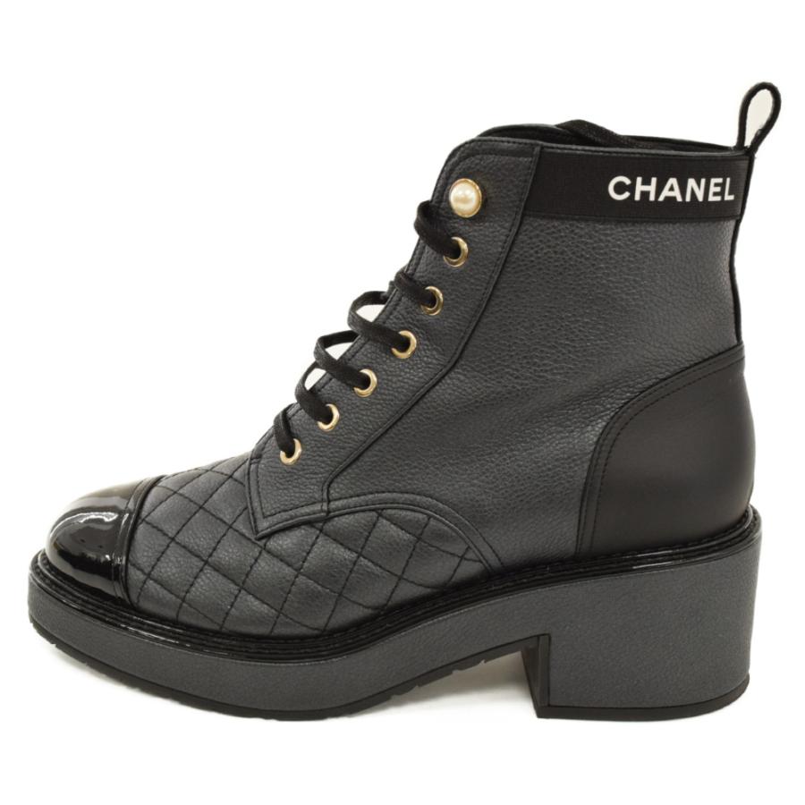 CHANEL シャネル G38514 マトラッセ レースアップ レザー CHANEL シャネル G38514 マトラッセ レースアップ レザー