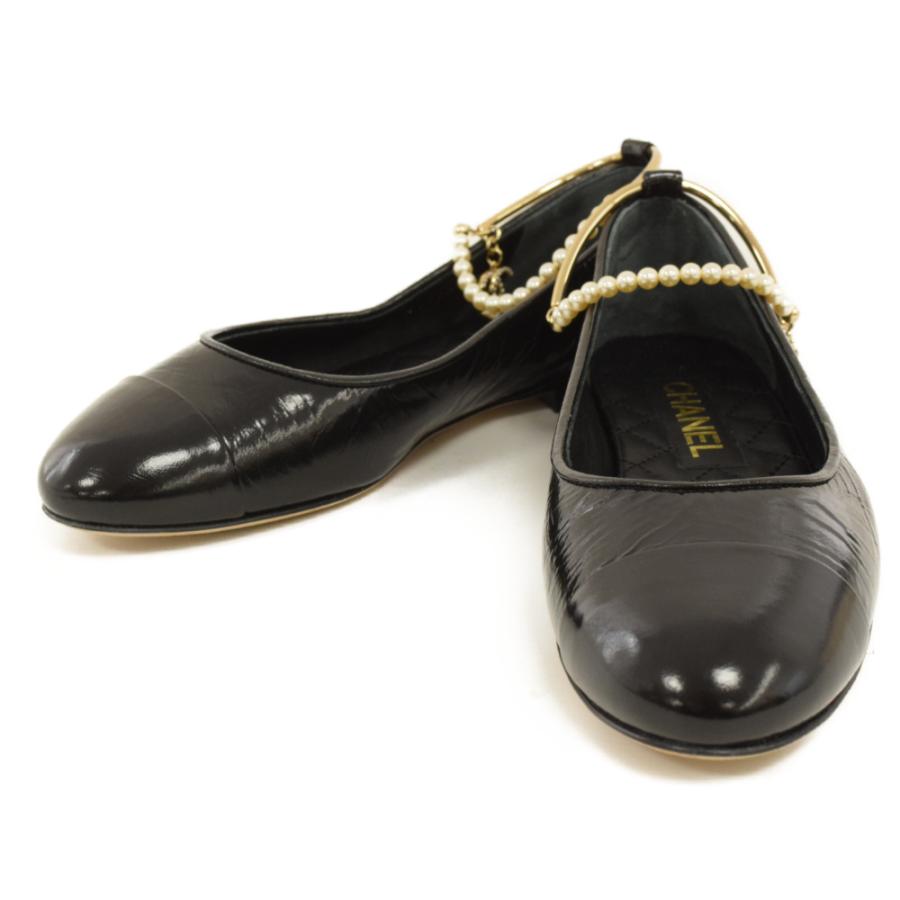 CHANEL シャネル G38986 アンクルビジュー バレリーナシューズ CHANEL シャネル G38986 アンクルビジュー バレリーナシューズ