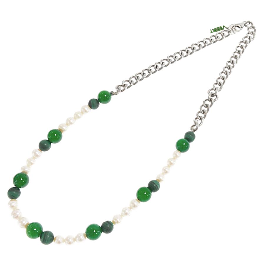 VEERT バート グリーン キューバンリンク パールネックレス グリーン  