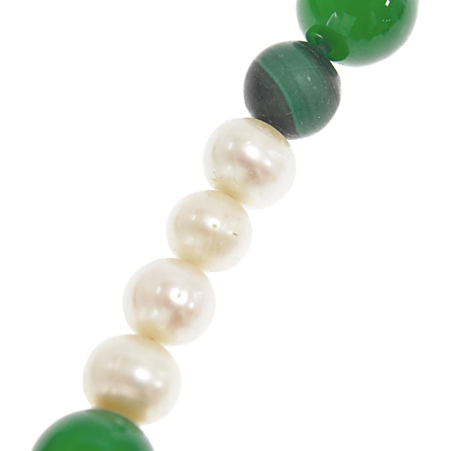 VEERT バート グリーン キューバンリンク パールネックレス グリーン  