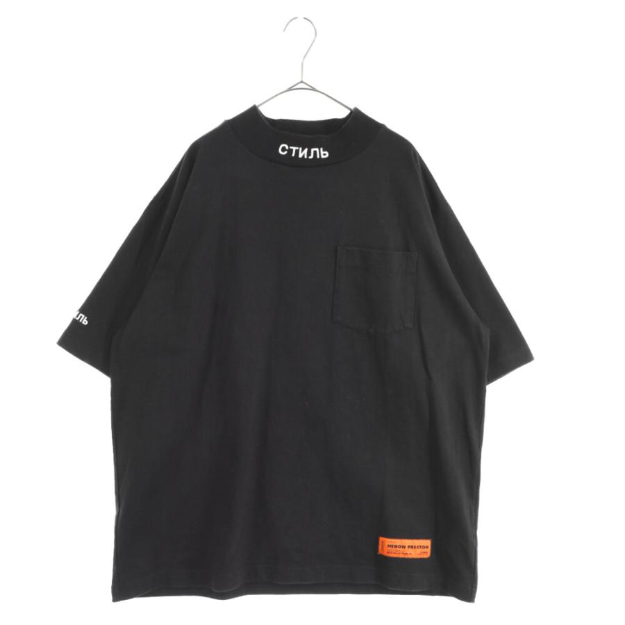 HERON PRESTON ヘロンプレストン 21SS モックネックTシャツ ブラック 