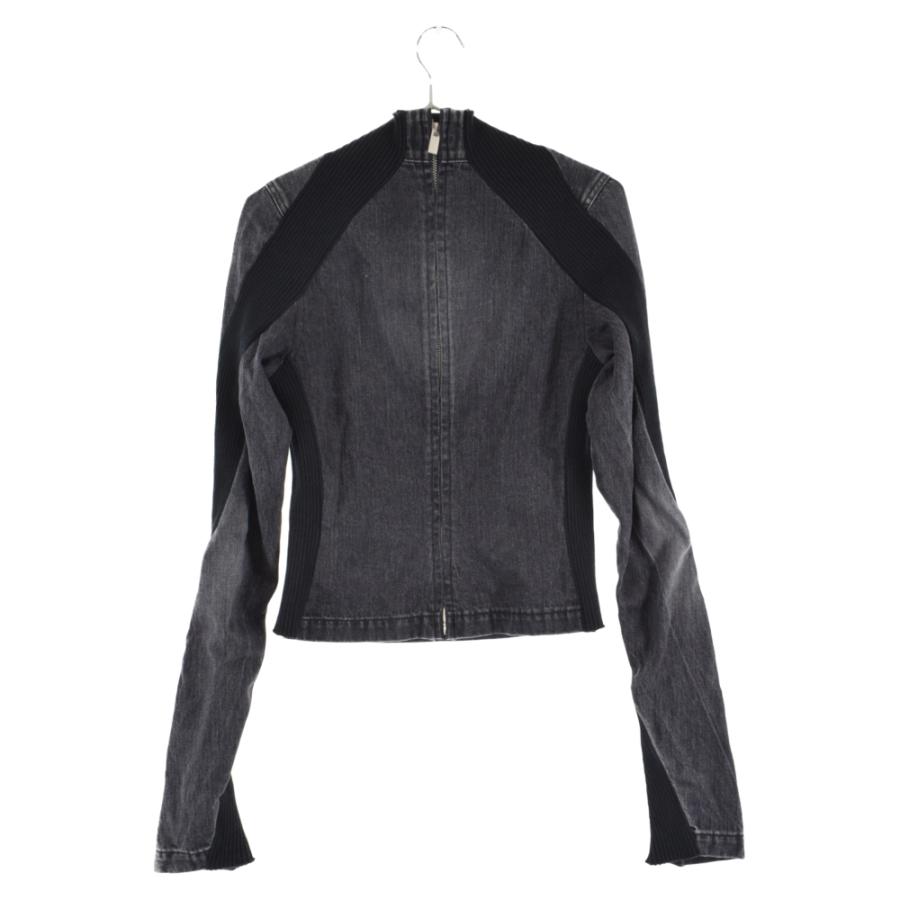 Sacai サカイ ニットデザインジップアップデニム トップス ブラック 
