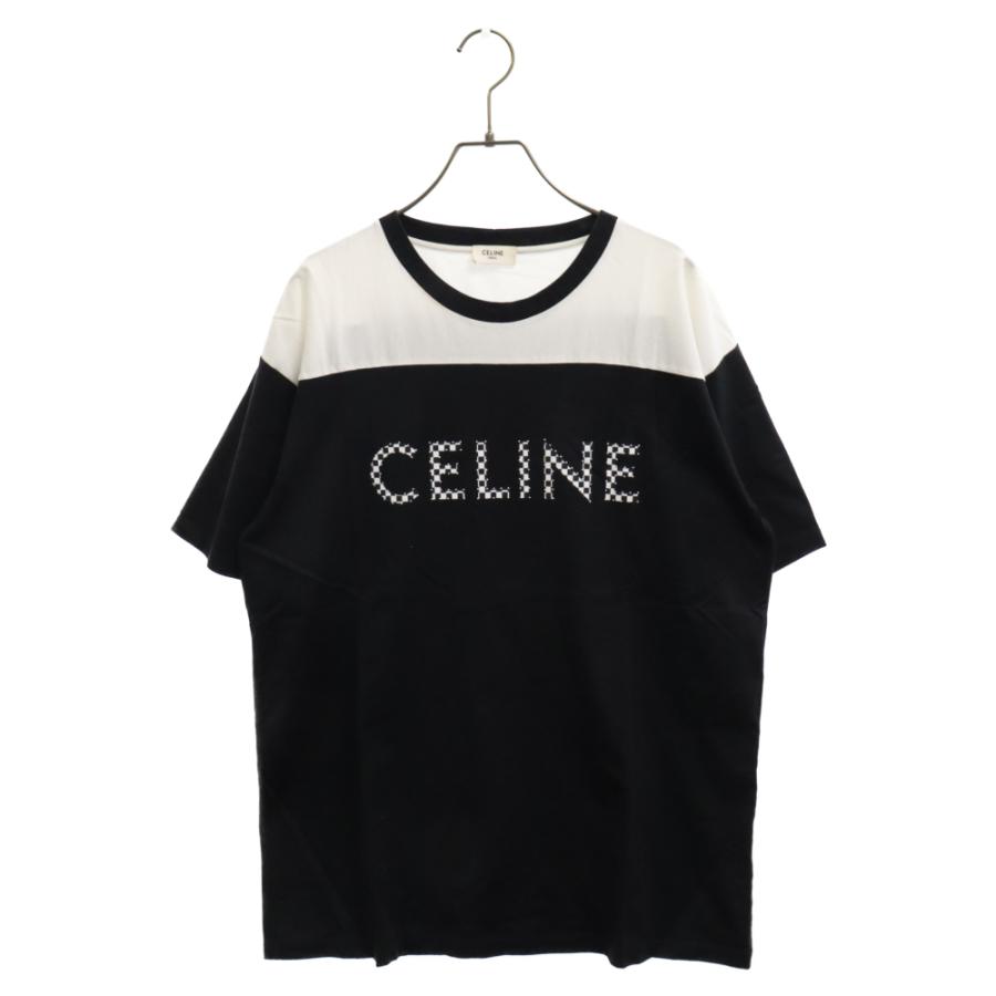 CELINE セリーヌ 21SS チェックプリントスタッズ付きバイカラールーズ 