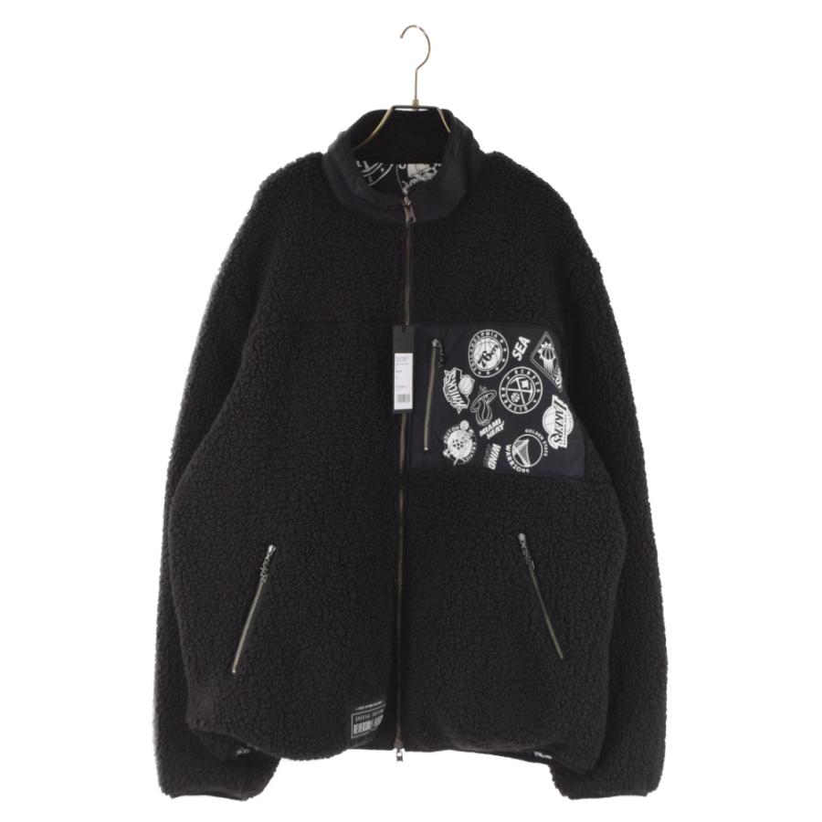 値下げ中WIND AND SEA NBAリバーシブル フリース ボアジャケット黒 WIND AND SEA × NBA REVERSIBLE FLEECE 黒 S