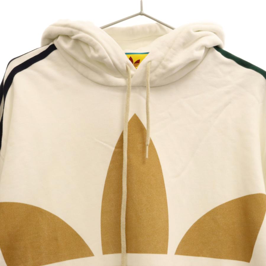 GUCCI グッチ×adidas ロゴプリントスウェットプルオーバーパーカー 722967 XJE1L ホワイト｜shopbring｜06