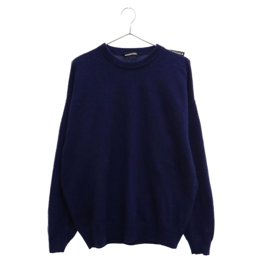 BALENCIAGA バレンシアガ クルーネックニット長袖セーター ネイビー  
