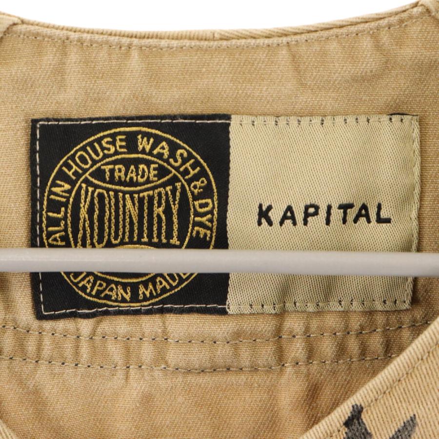 KAPITAL キャピタル CHINO GREAT KOUNTRY DAMAGED BASEBALL L/S SHIRT EK-1554 チノ 長袖ベースボールシャツ ブラウン｜shopbring｜03