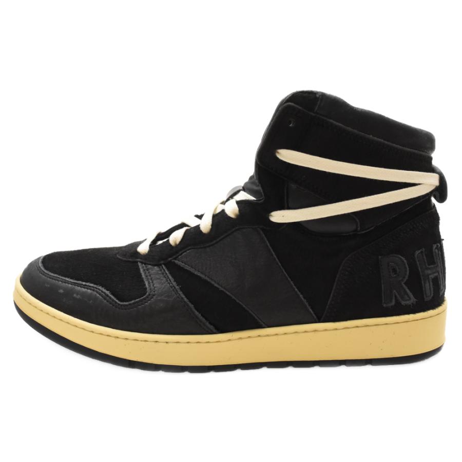 RHUDE ルード Rhecess Hi Black RHU07FOM22002 ヴィンテージ加工レザー 