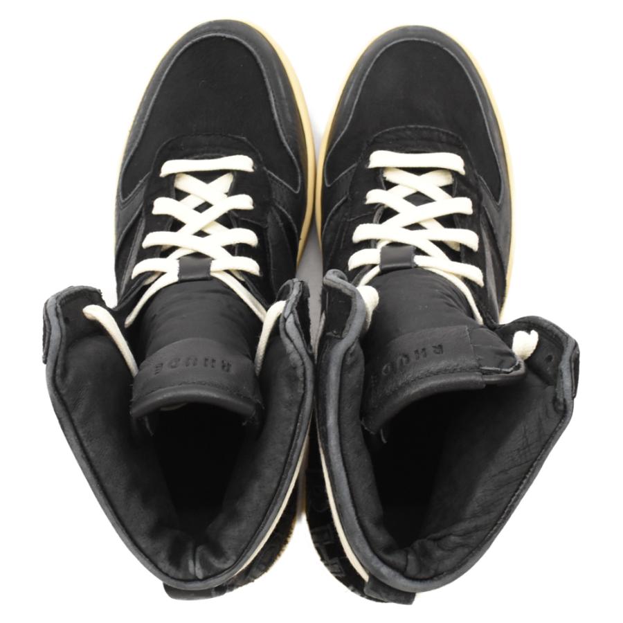 RHUDE ルード Rhecess Hi Black RHU07FOM22002 ヴィンテージ加工レザー 