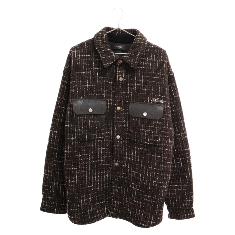 AMIRI アミリ 22AW BOUCLE PADDED PVER SHIRT ツイードパデッド AMIRI アミリ 22AW BOUCLE PADDED PVER SHIRT ツイードパデッド