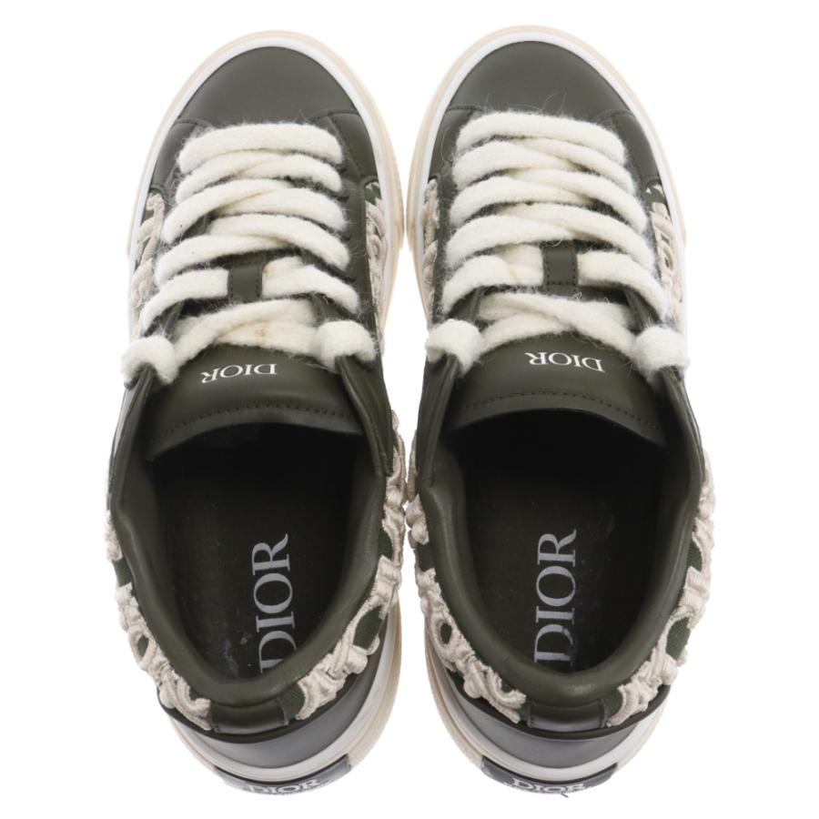 DIOR ディオール B33 Sneaker Khaki Smooth Calfskin Oblique Raised