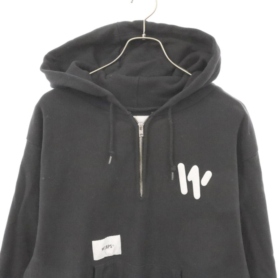 WTAPS ダブルタップス ロゴプリント ハーフジッププルオーバーパーカー 
