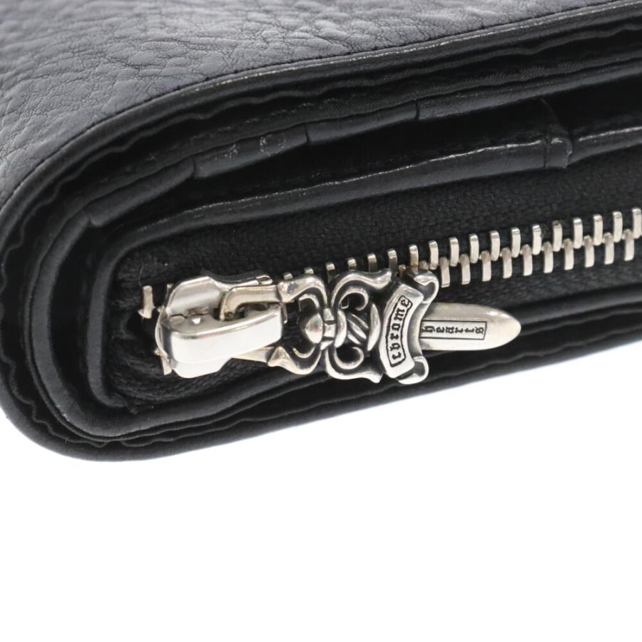 CHROME HEARTS クロムハーツ SQ ZIP BILL スクエアジップビル ラウンドジップレザーウォレット財布 ブラック｜shopbring｜05