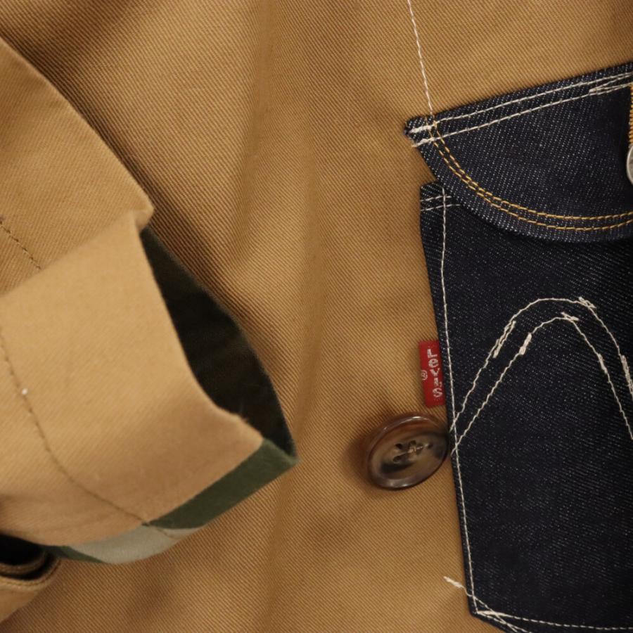 ジュンヤワタナベ コムデギャルソン 22AW × Levi's デニム再構築 裏地ネル ロングトレンチコート WJ-C902｜shopbring｜04