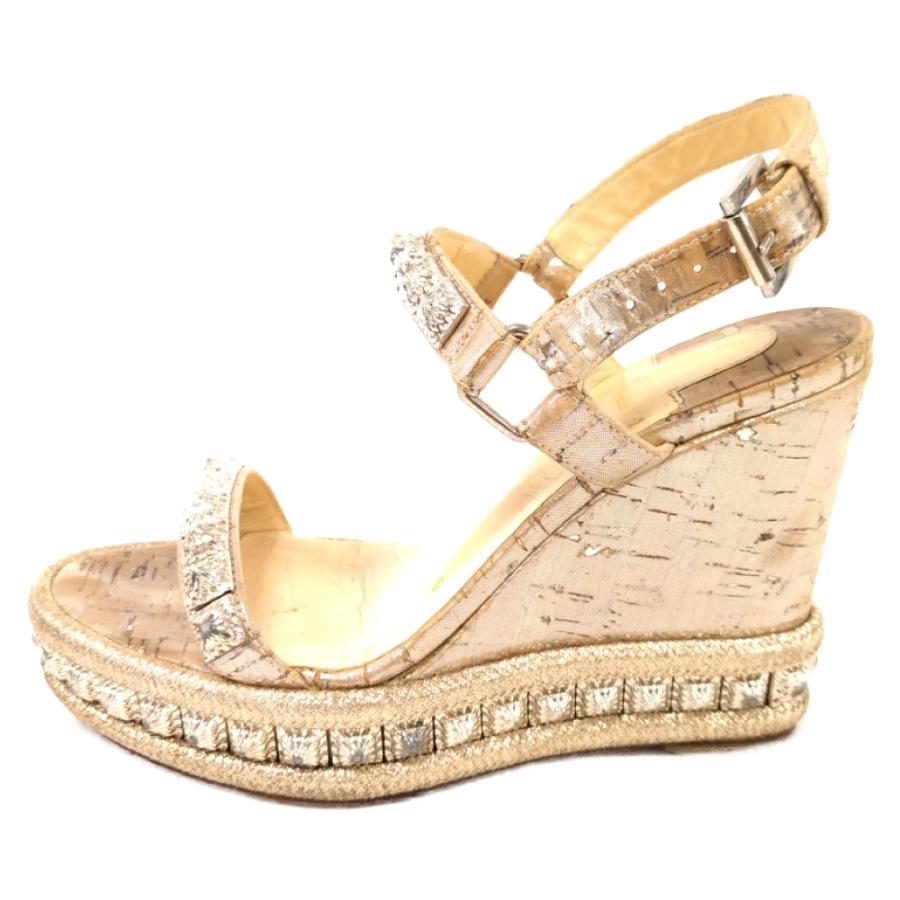Christian Louboutin ブラウンウェッジヒール
