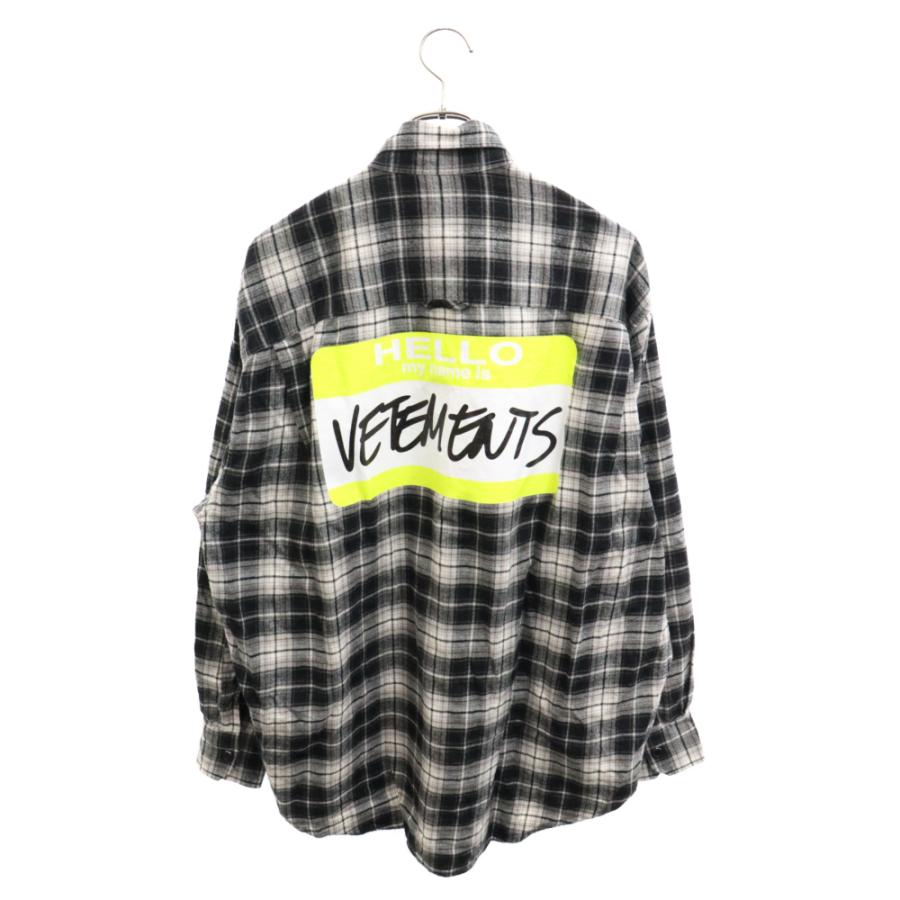 VETEMENTS ヴェトモン MY NAME IS FLANNEL SHIRT UA53SH700B バック  
