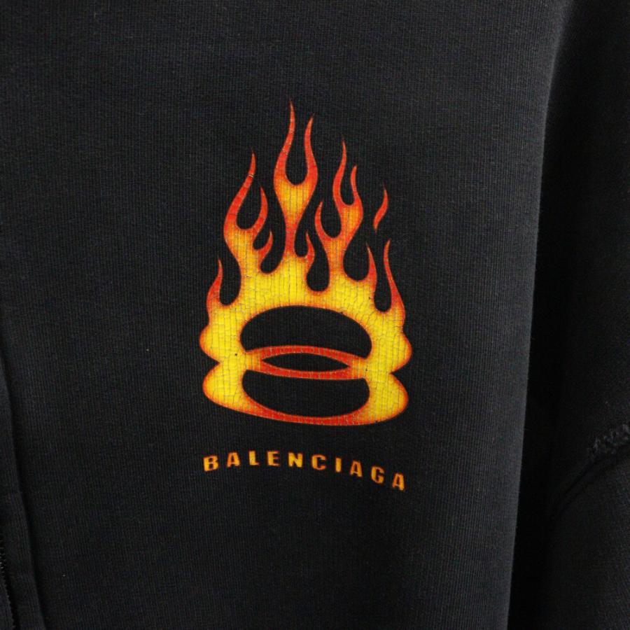 バレンシアガ/ダブルジップパーカー/ロゴ BALENCIAGA（バレンシアガ） 24SS 店舗限定 ダメージ加工 バーニング