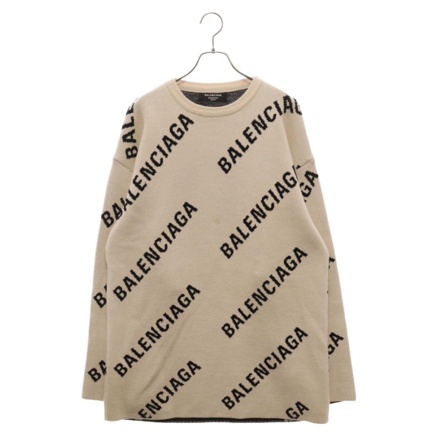BALENCIAGA　バレンシアガ　ニット　オールオーバーロゴクルーネック BALENCIAGA バレンシアガ ALLOVER LOGO CREW NECK KNIT 657401