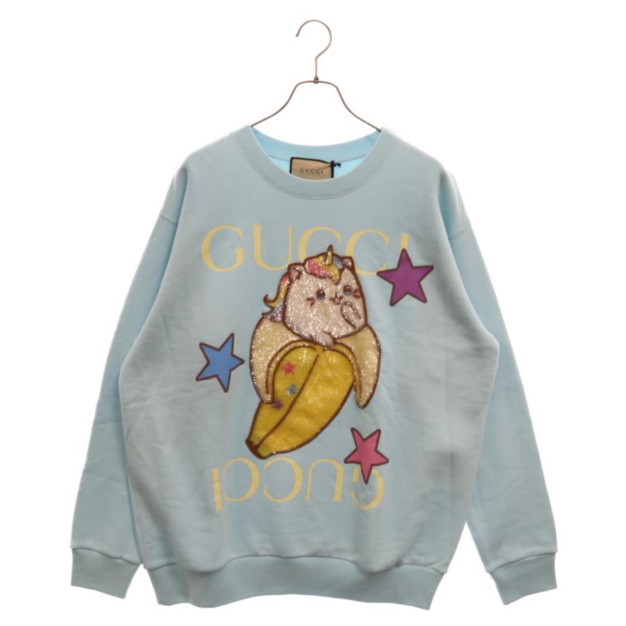 GUCCI（グッチ） 22AW バナニャ ロゴプリント クルーネックスウェット