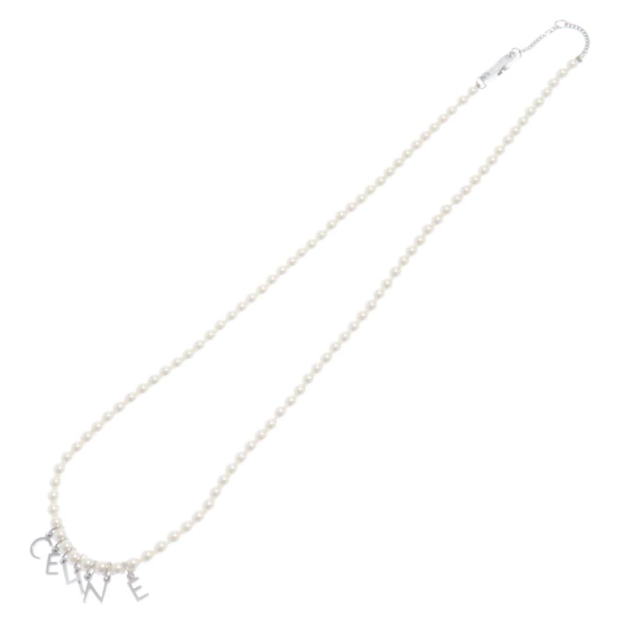 CELINE セリーヌ 24SS 460JK6BPE ロゴパールネックレス ホワイト CELINE セリーヌ 24SS 460JK6BPE ロゴパールネックレス ホワイト