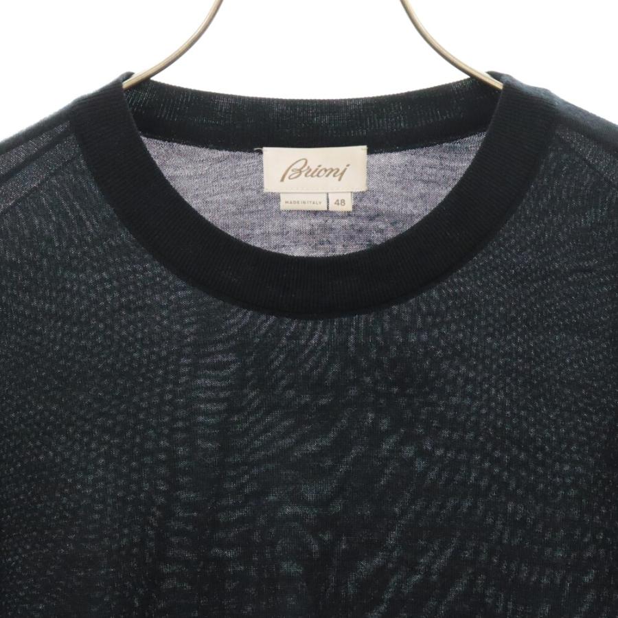 Brioni ブリオーニ シルク カシミヤ混 クルーネックニットセーター 