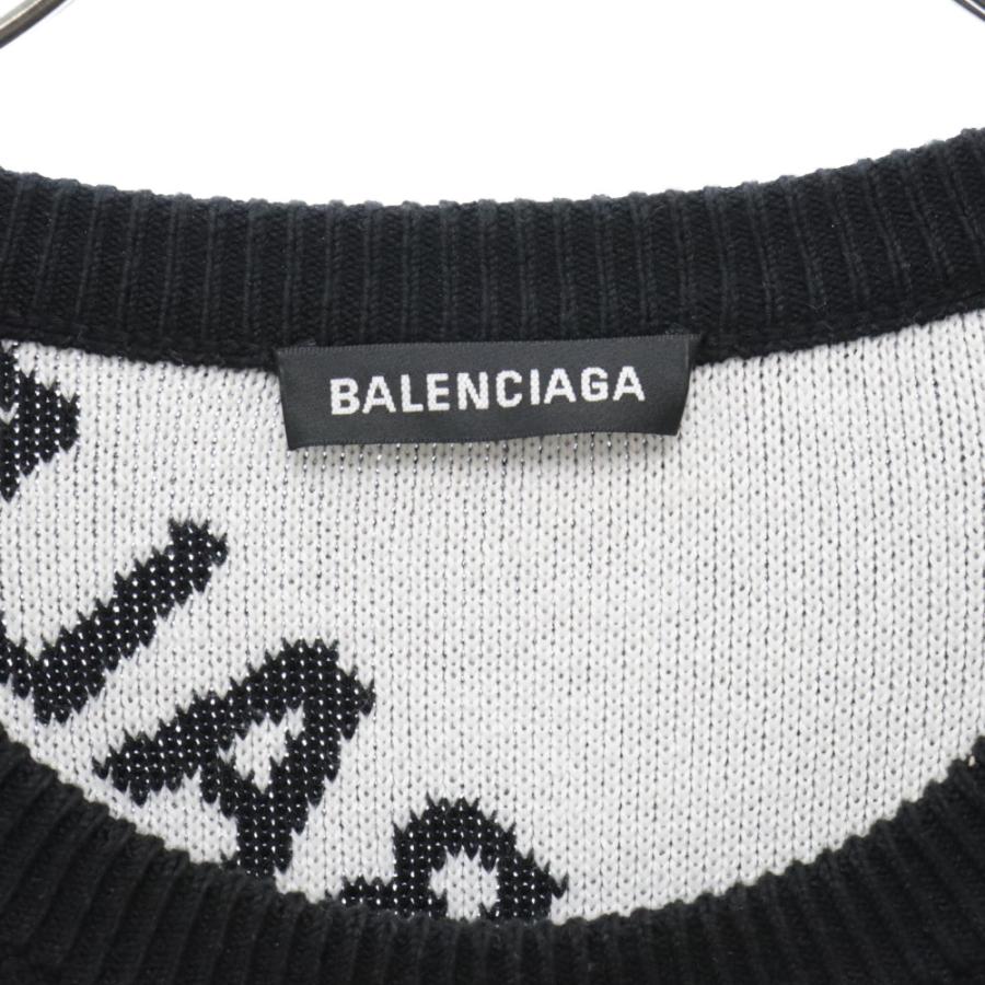 BALENCIAGA（バレンシアガ） 625332 T3178 ロゴ総柄クルーネックニット 