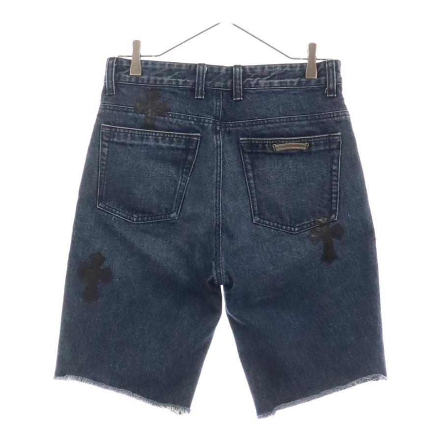 クロムハーツ レザー クロスパッチ デニム ショートパンツ 24