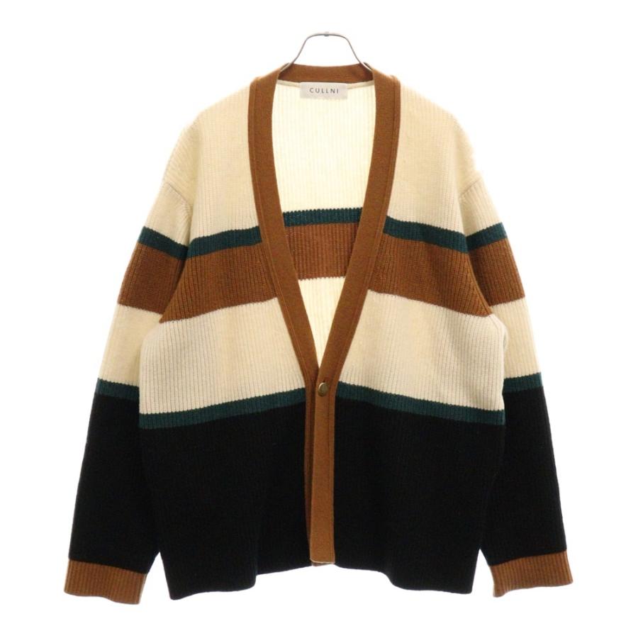 4573【タグ付き】クルニ　カーディガン ボーダー 21AW ライトブルー　S 4573【タグ付き】クルニカーディガン ボーダー 21AW ライトブルーS