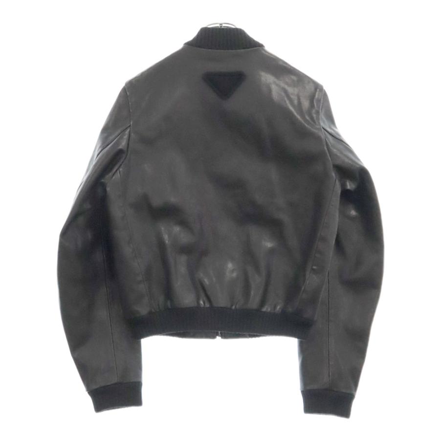 PRADA プラダ 23SS レザー ボンバージャケット ブラック UPW455 PRADA プラダ 23SS レザー ボンバージャケット ブラック UPW455