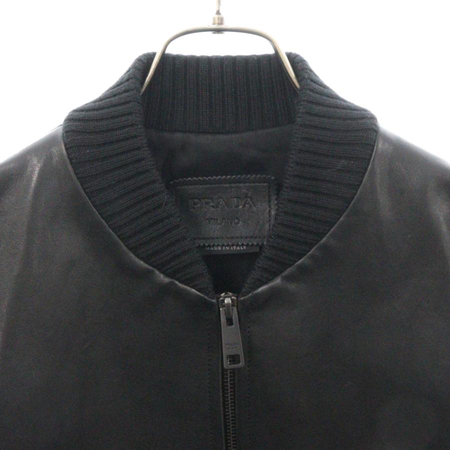 PRADA プラダ 23SS レザー ボンバージャケット ブラック UPW455 PRADA プラダ 23SS レザー ボンバージャケット ブラック UPW455
