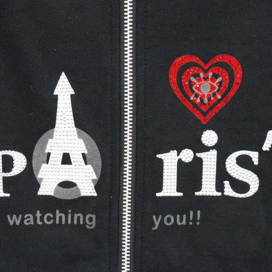 DINOWORKS Paris Zip Up Hoodie D1-004 パリロゴラインストーン DINOWORKS Paris Zip Up Hoodie D1-004 パリロゴラインストーン