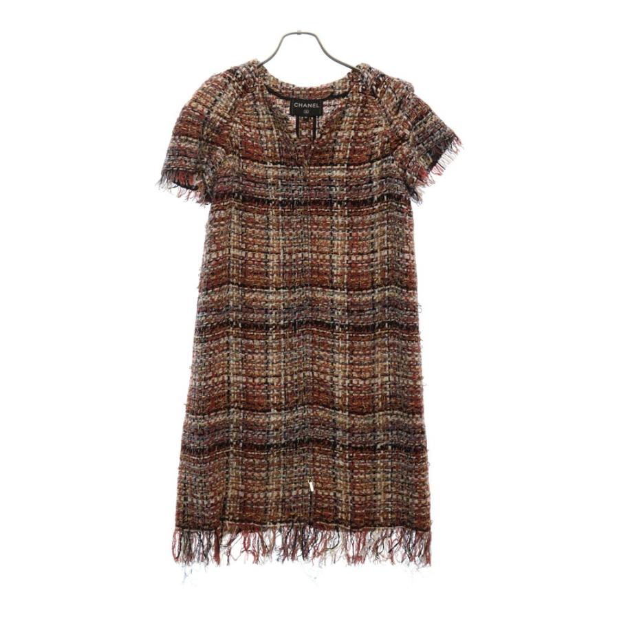 CHANEL（シャネル） フリンジ ジップアップ 半袖ツイードフレア
