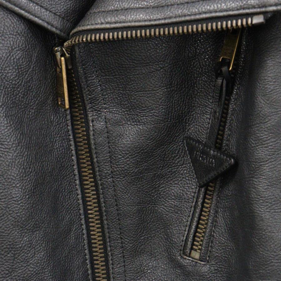 PRADA プラダ カーフスキン レザーダブルライダースジャケット PRADA プラダ カーフスキン レザーダブルライダースジャケット