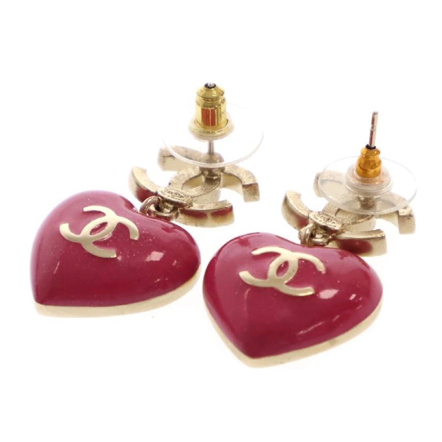 CHANEL シャネル C23 ココマーク ハートピアス ラインストー