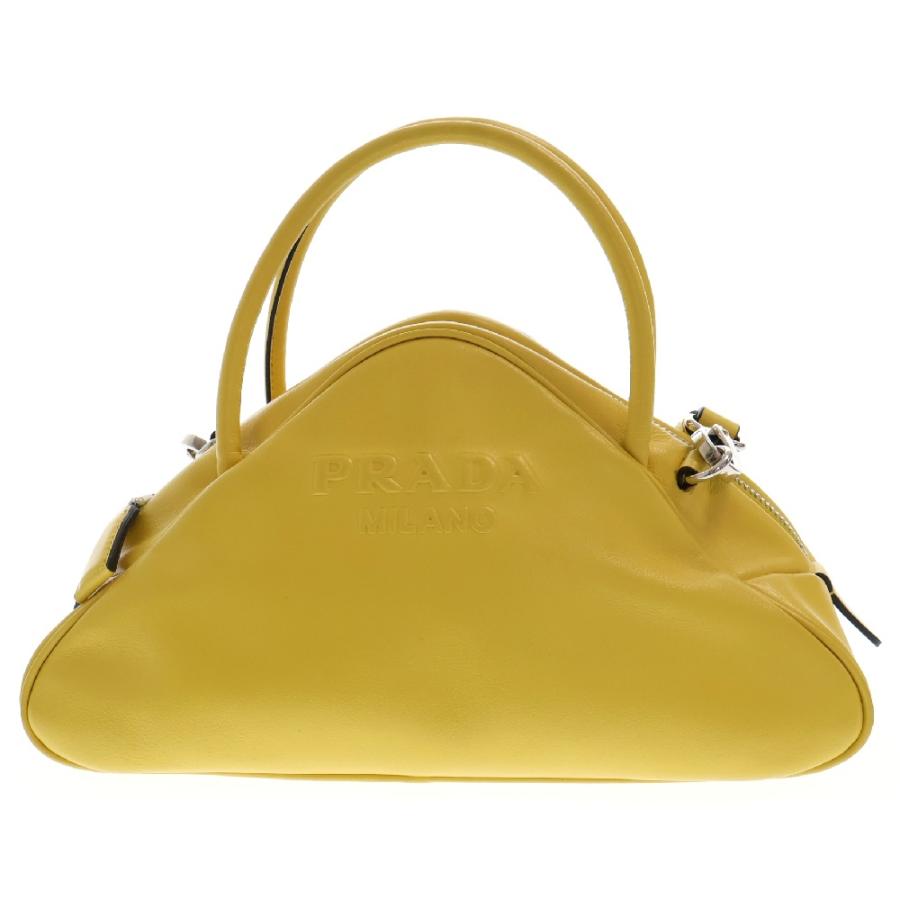 PRADA イエロー レザー ハンドバッグ PRADA（プラダ） 22SS レザートップハンドル 2WAY ショルダーバッグ
