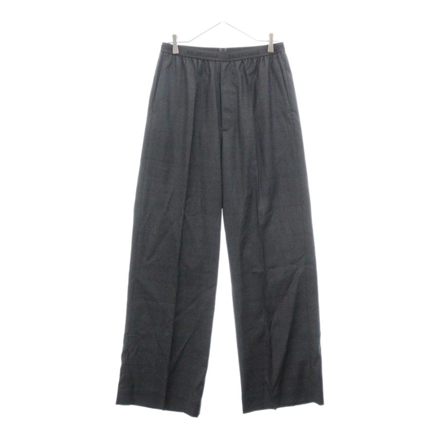 BALENCIAGA バレンシアガ 20AW Logo Waistband Checked Trousers BALENCIAGA バレンシアガ 20AW Logo Waistband Checked Trousers
