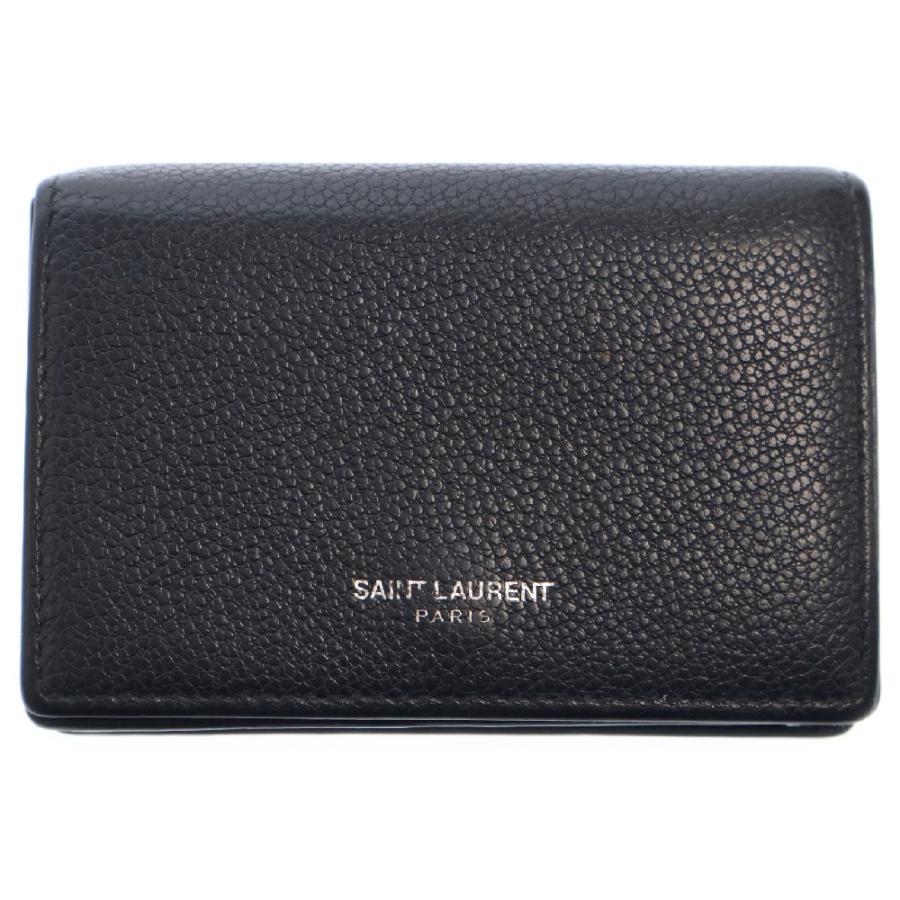 SAINT LAURENT PARIS サンローランパリ ブランドロゴ レザーカード 