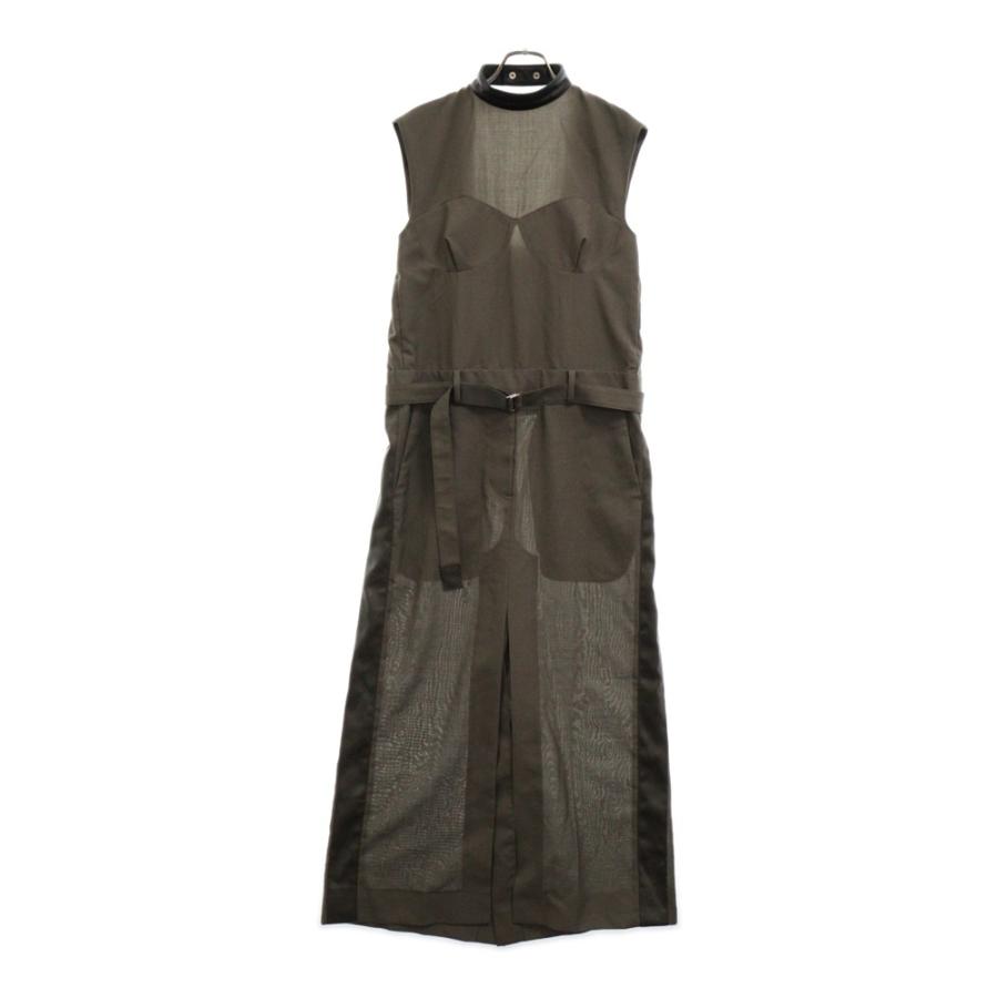 sacai Sacai サカイ ノースリーブベルデッドドレス ワンピース sacai Sacai サカイ ノースリーブベルデッドドレス ワンピース